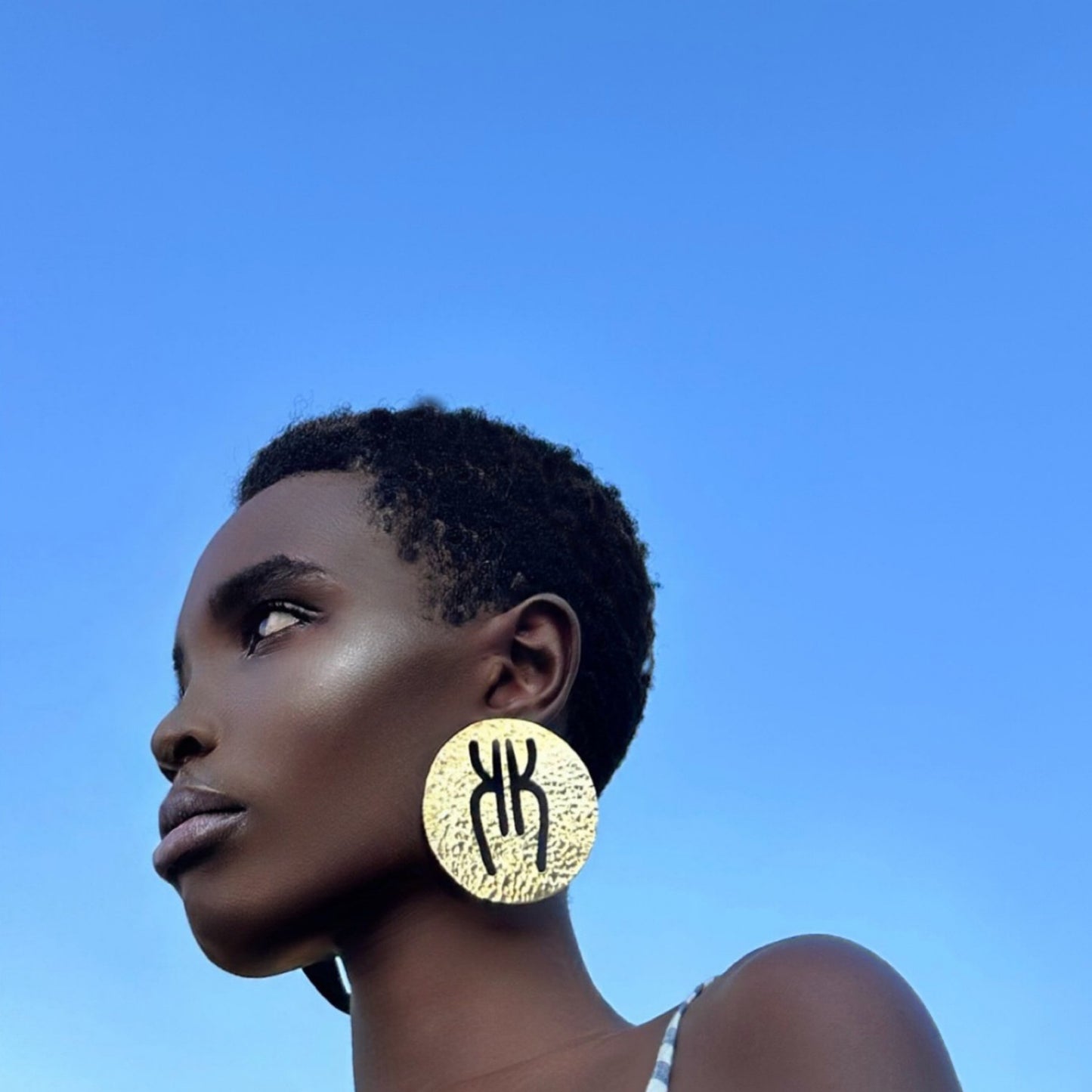 KK Logo Disc Stud Earrings