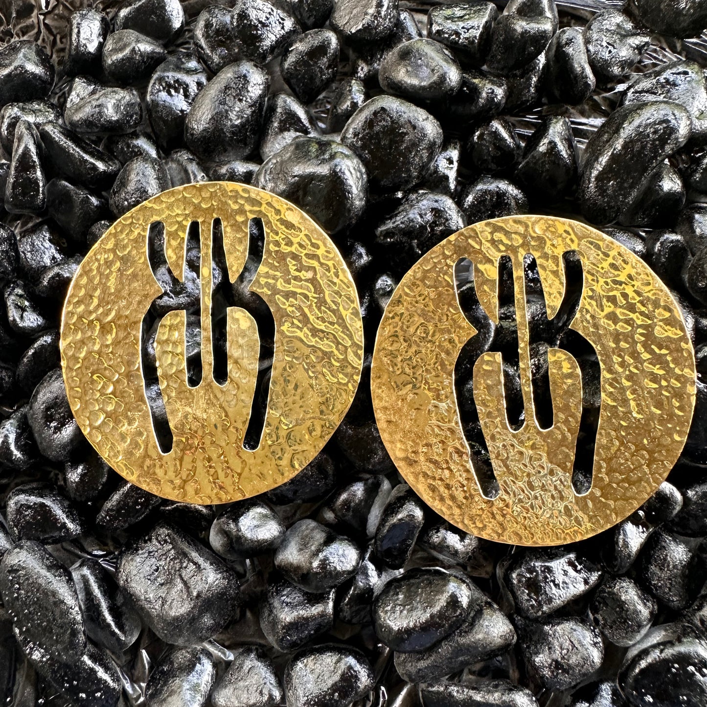 KK Logo Disc Stud Earrings