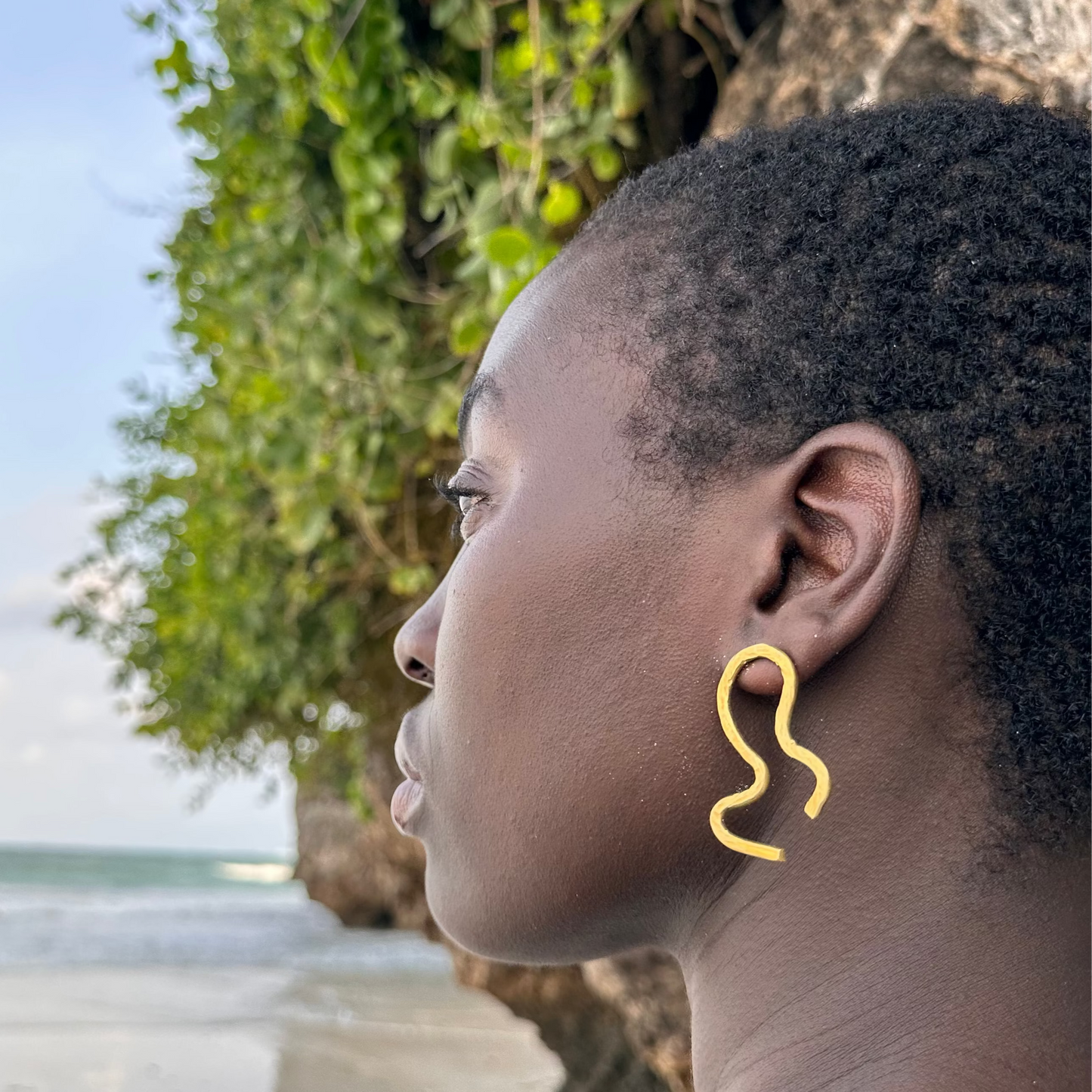 Small meandering earrings