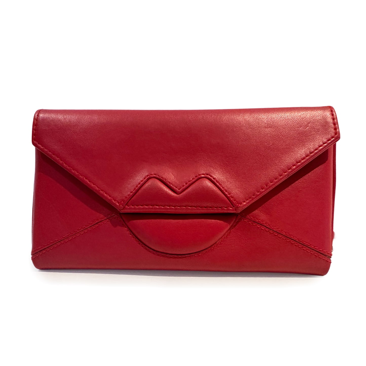 Bixous Leather Clutch in Red