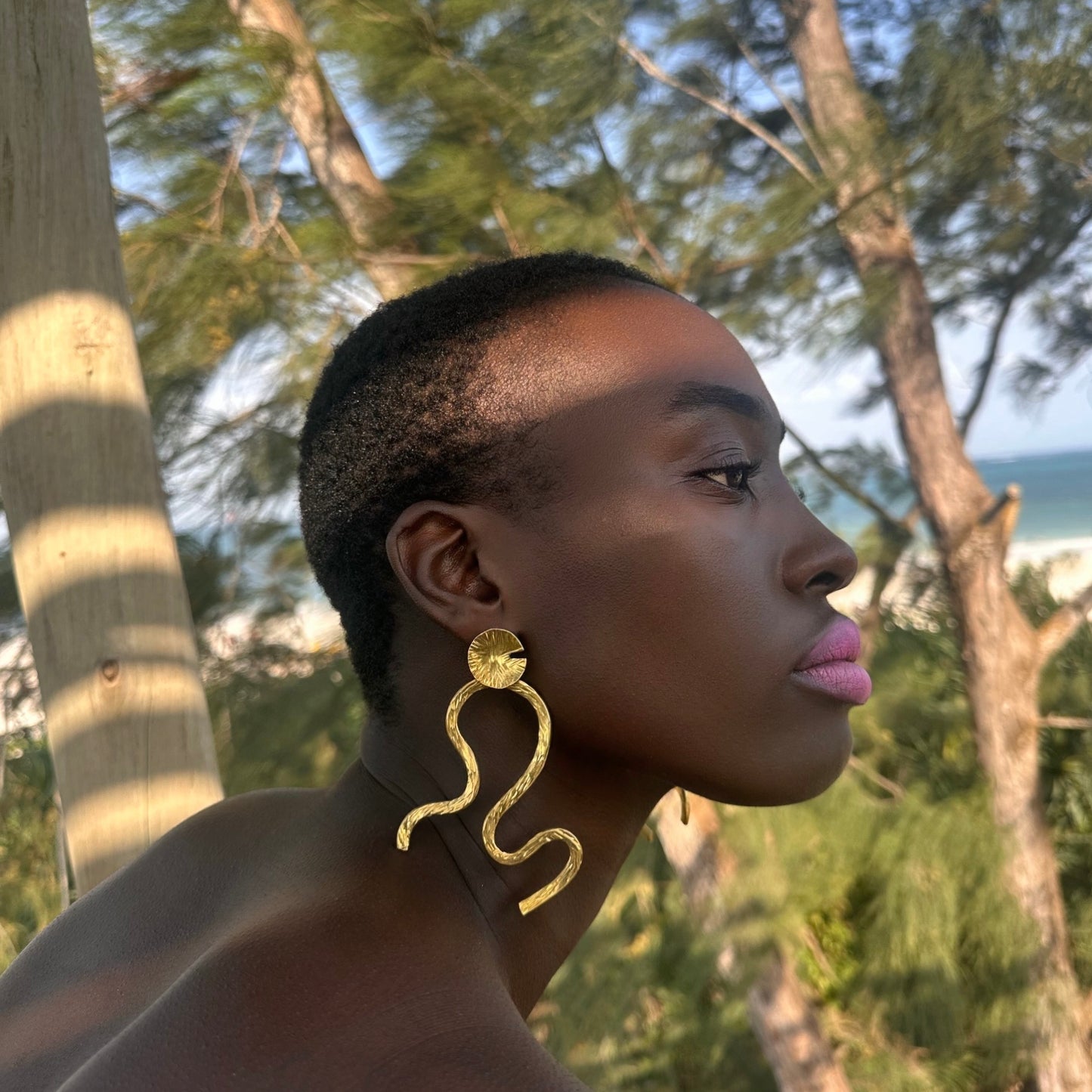 Winding Delta Statement Earrings