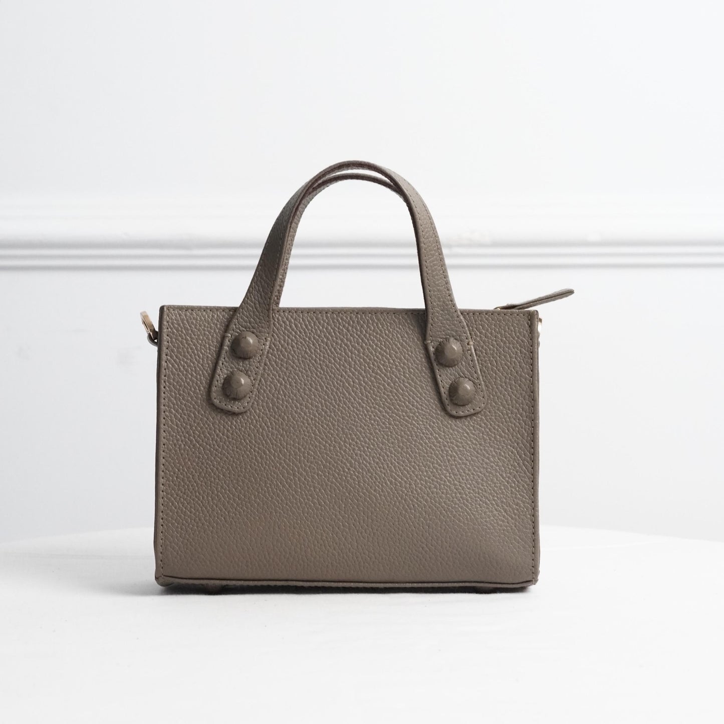 Petite Mimi Pebble Grain Leather in Beach Sand Nude