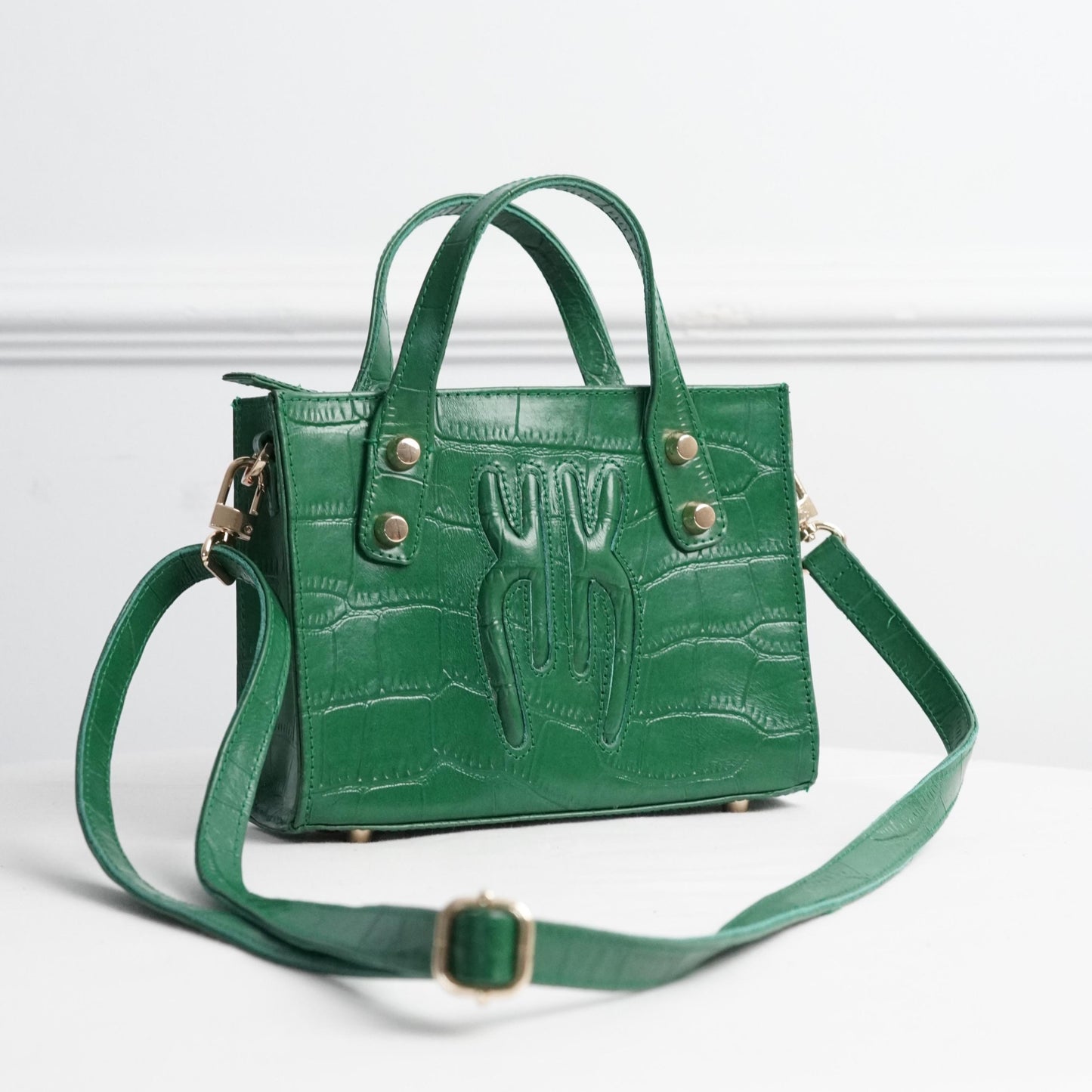 Petite Mimi Tote in Emerald Green Croc