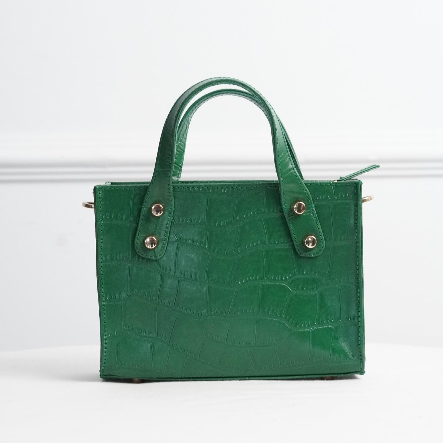 Petite Mimi Tote in Emerald Green Croc