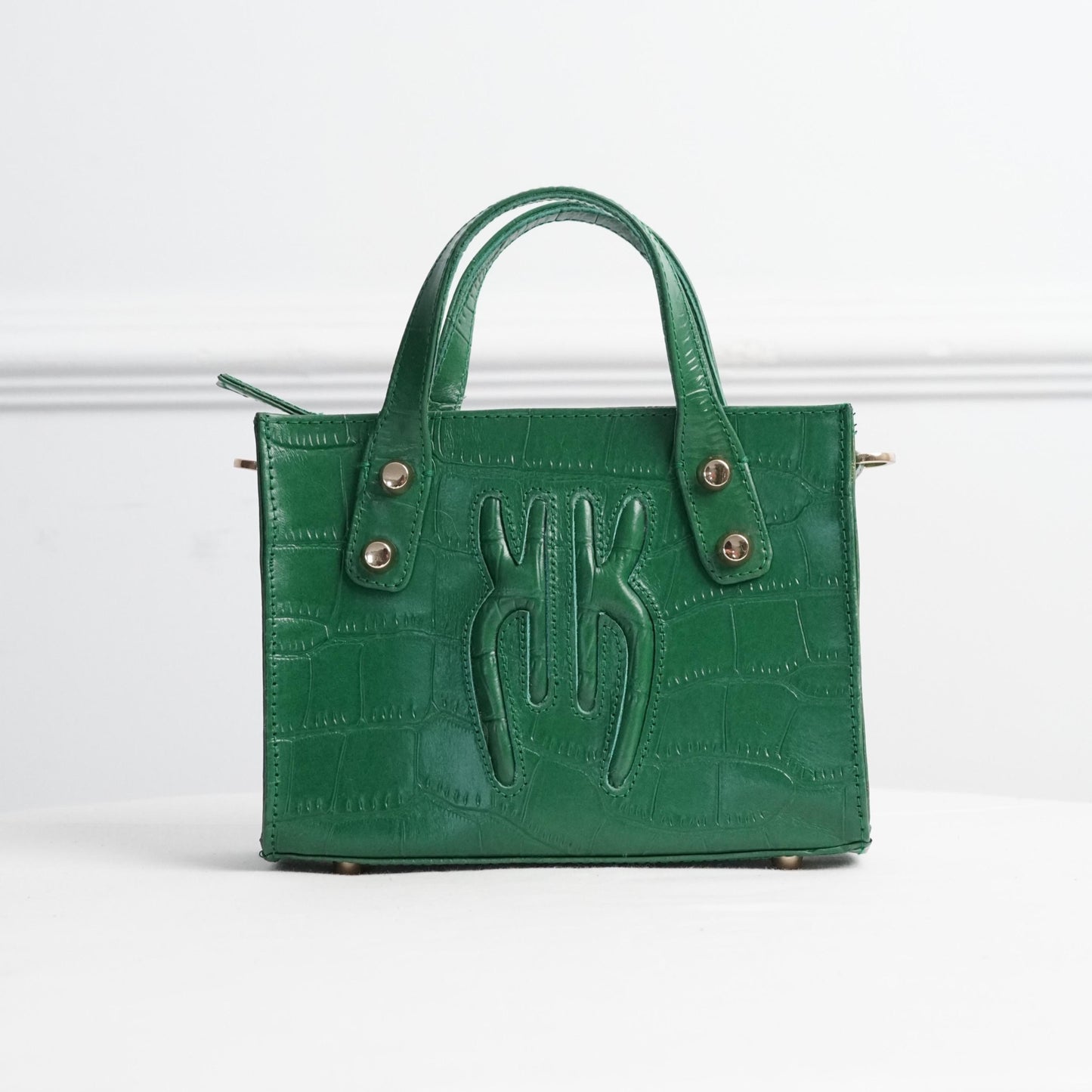 Petite Mimi Tote in Emerald Green Croc