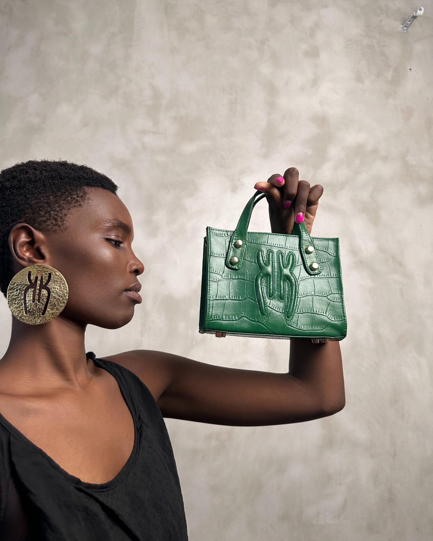 Petite Mimi Tote in Emerald Green Croc