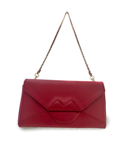 Bixous Leather Clutch in Red