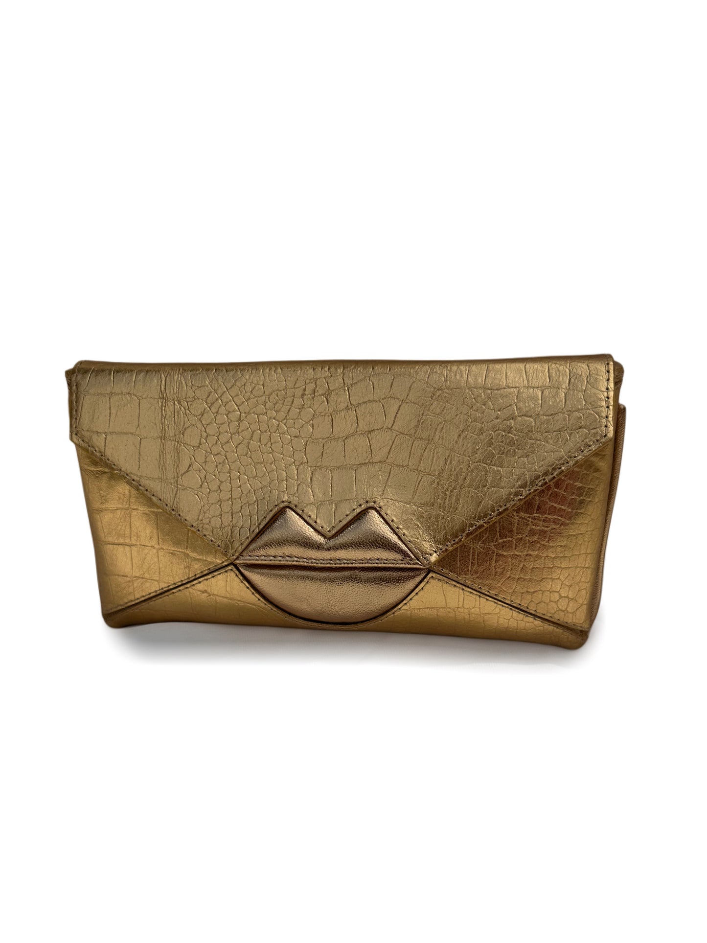 GoldBisous Lip Envelope Clutch