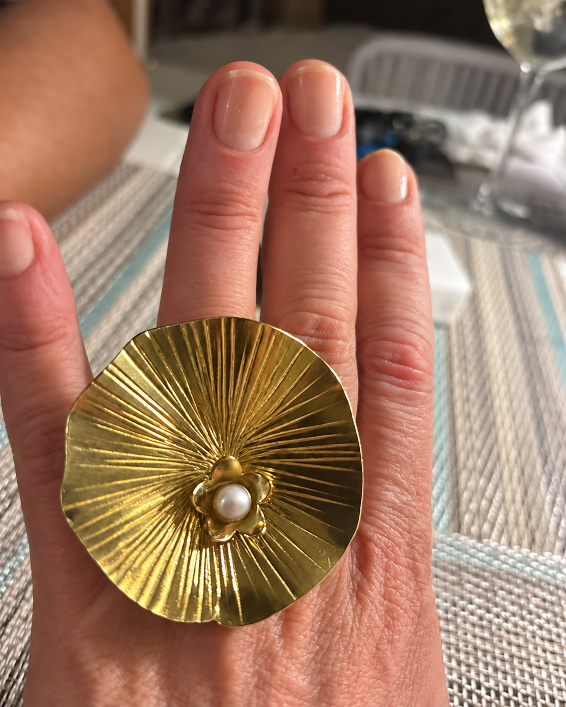 Caitlin Pearl Lotus Ring