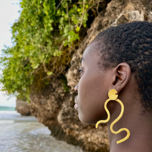 Winding Delta Statement Earrings
